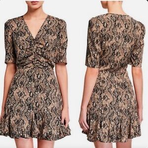 Veronica Beard V-Neck SILK Snake Print Dress Size 12